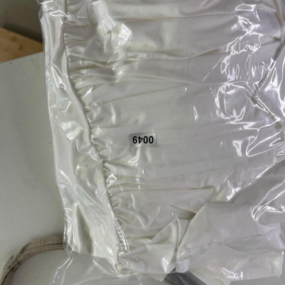 Alexander McQueen Women's White Asymmetric Ruffle Drop Waist Mini Dress Size 40 - Picture 10 of 10